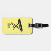 キーボードのピアノ漫画イラストレーション ラゲッジタグ (正面横)