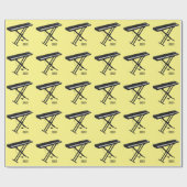 キーボードのピアノ漫画イラストレーション ラッピングペーパー (フラット)