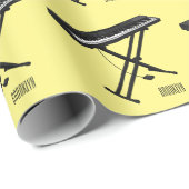 キーボードのピアノ漫画イラストレーション ラッピングペーパー (ロールコーナー)