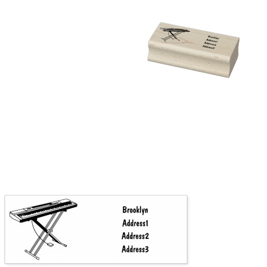 キーボードのピアノ漫画イラストレーション ラバースタンプ (押印)