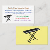 キーボードのピアノ漫画イラストレーション 名刺 (正面/裏面)