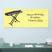 キーボードのピアノ漫画イラストレーション 横断幕 (トレードショー)