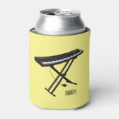 キーボードのピアノ漫画イラストレーション 缶クーラー (缶正面)