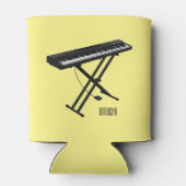 キーボードのピアノ漫画イラストレーション 缶クーラー (裏面)