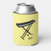 キーボードのピアノ漫画イラストレーション 缶クーラー (缶裏面)