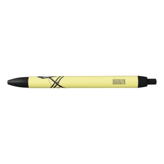 キーボードのピアノ漫画イラストレーション 黒ボールペン (正面)