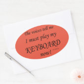 キーボードの声がオーバル遊ステッカーを必要とする 楕円形シール (封筒)