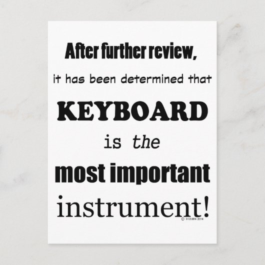 キーボードの最も重要な楽器 ポストカード (正面)