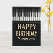 キーボードの誕生日カード カード (黄色い花)
