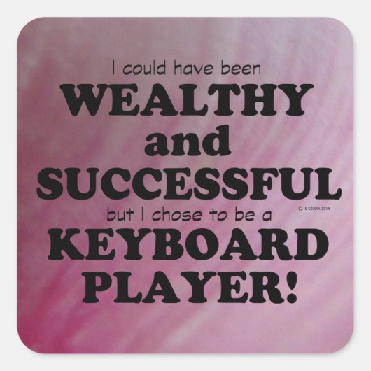 キーボードの豊富さと成功の正方形のステッカー スクエアシール (正面)