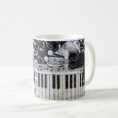 キーボードの黒猫 コーヒーマグカップ (正面右)