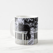 キーボードの黒猫 コーヒーマグカップ (正面左)
