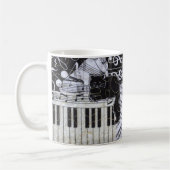キーボードの黒猫 コーヒーマグカップ (左)