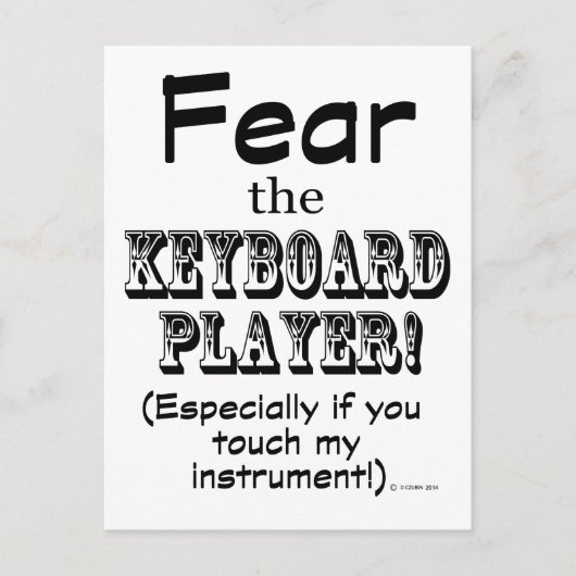 キーボードを恐れる ポストカード (正面)