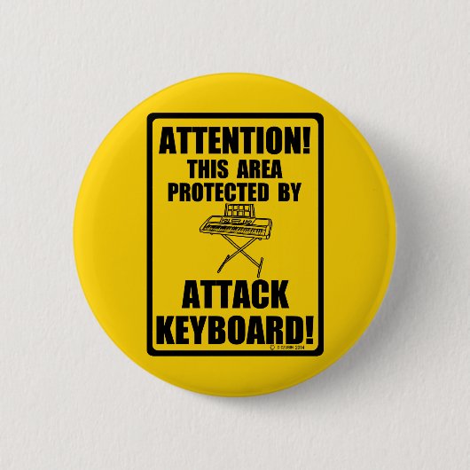 キーボードを攻撃 缶バッジ (正面)