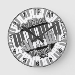 キーボードウィザード時計 ラウンド壁時計