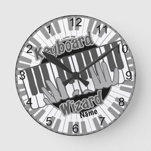 キーボードウィザード時計 ラウンド壁時計 (正面)