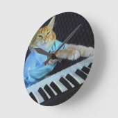 キーボードキャットクロックタイム! ラウンド壁時計 (傾斜)