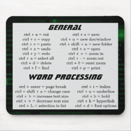 キーボードショートカットのチートシートテクバイナリーコード マウスパッド