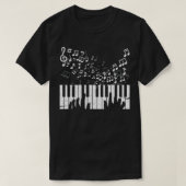 キーボードピアニストミュージシャンピアノ鍵ギフト Tシャツ (デザイン正面)