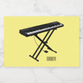 キーボードピアノの漫画イラスト フードラベル (シングルラベル)