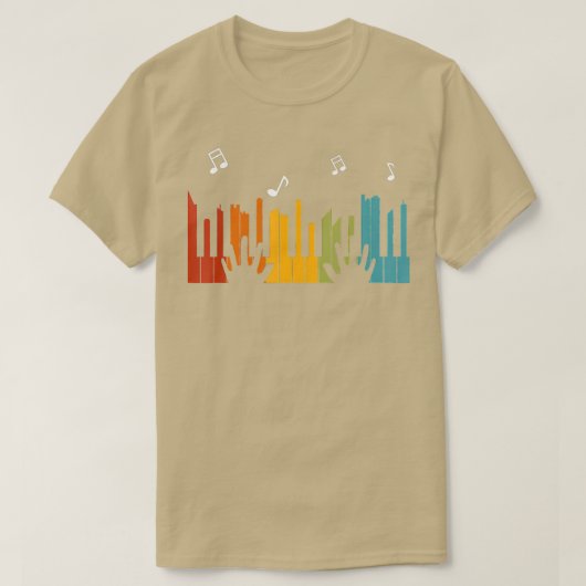 キーボードピアノプレーヤーギフトピアノ Tシャツ (デザイン正面)