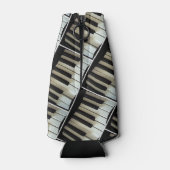 キーボードピアノ鍵白黒の音楽テーマ ボトルクーラー (裏面)