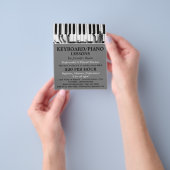 キーボードプレーヤー、キーボード、ピアノのレッスン チラシ (手)