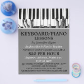 キーボードプレーヤー、キーボード、ピアノのレッスン チラシ (シングル)