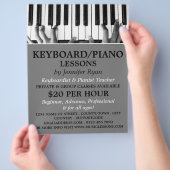 キーボードプレーヤー、キーボード、ピアノのレッスン チラシ (手)