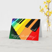 キーボードミュージックパーティーの色 カード (黄色い花)