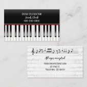 キーボード付きピアノ先生 名刺 (正面/裏面)