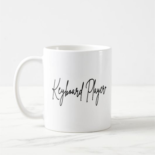 キーボード奏者 タイポ 黒文字 コーヒーマグ コーヒーマグカップ (左)