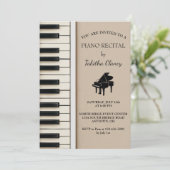 キーボード招待状付きピアノリサイタルデザイン 招待状 (スタンド正面)