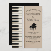 キーボード招待状付きピアノリサイタルデザイン 招待状 (正面/裏面)