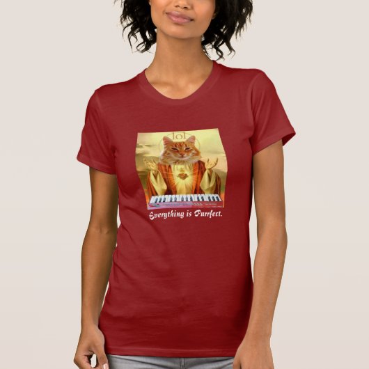 キーボード猫教会女性ワイシャツ Tシャツ (正面)