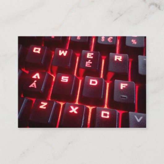 キーボード白熱［赤熱］光を放つ 名刺 (正面)