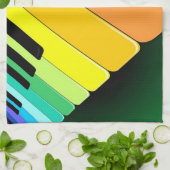 キーボード音楽パーティー色 キッチンタオル (折り畳み)