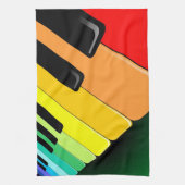 キーボード音楽パーティー色 キッチンタオル (縦)