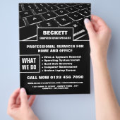 キーボード、コンピューター修理専門業者 広告 チラシ (手)