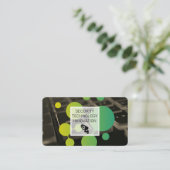 キーボード | セキュリティ カメラ | テクノロジー ロゴ 名刺 (スタンド正面)