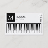 キーボード – ロゴとパネルv2 – 黒 名刺 (正面)