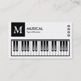 キーボード – ロゴとパネルv2 – 黒 名刺