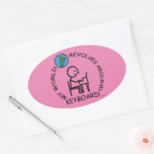 キーボード – ワールド回転のまわりに楕円シール 楕円形シール (封筒)