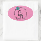 キーボード – ワールド回転のまわりに楕円シール 楕円形シール (バッグ)