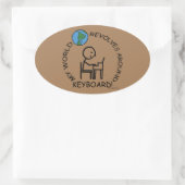 キーボード – ワールド回転のまわりに楕円シール 楕円形シール (バッグ)