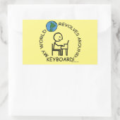 キーボード – ワールド回転のまわりに長方形スティック 長方形シール (バッグ)