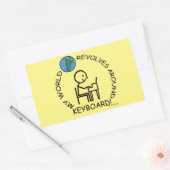 キーボード – ワールド回転のまわりに長方形スティック 長方形シール (封筒)