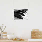キーボード – 白黒 ポスター (キッチン)