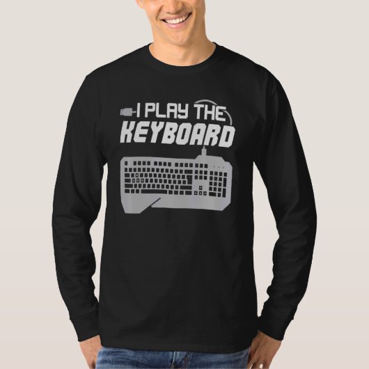 キーボー遊ド・プログラマーのコンピュータ技術 Tシャツ (正面)